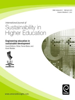 cover image of International Journal of Sustainability in Higher Education, Volume 6, Issue 3